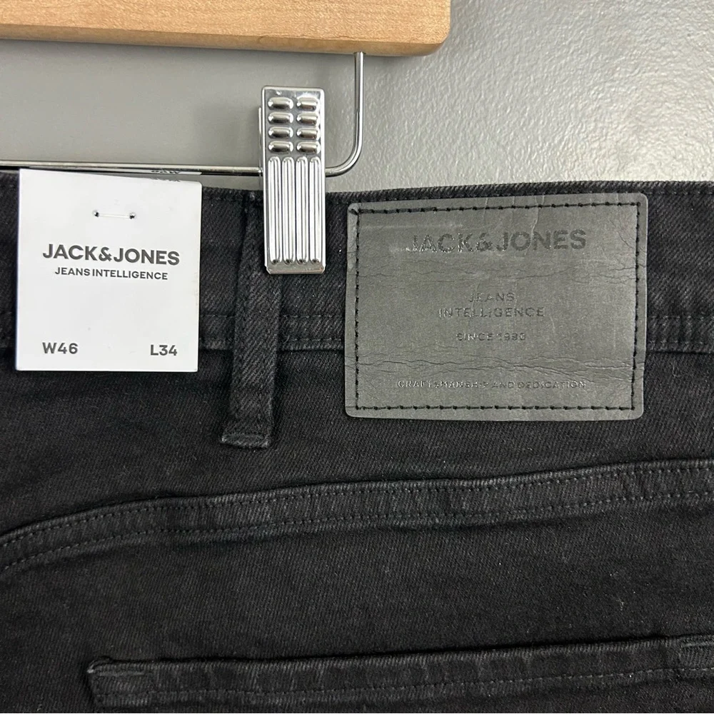 NWT Jack & Jones Men's Slim Glenn Black Jeans Size 46 - Picture 5 of 7